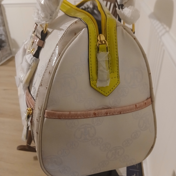 Miss Tina Cream and Tan Satchel - Picture 7 of 11